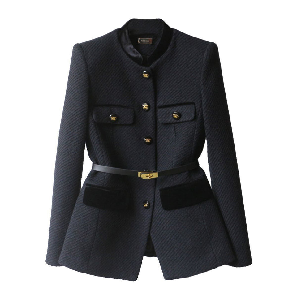 Women’s Mid-Length Overcoat – Waist Slimming Shoulder Coat