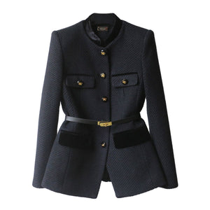 Women’s Mid-Length Overcoat – Waist Slimming Shoulder Coat