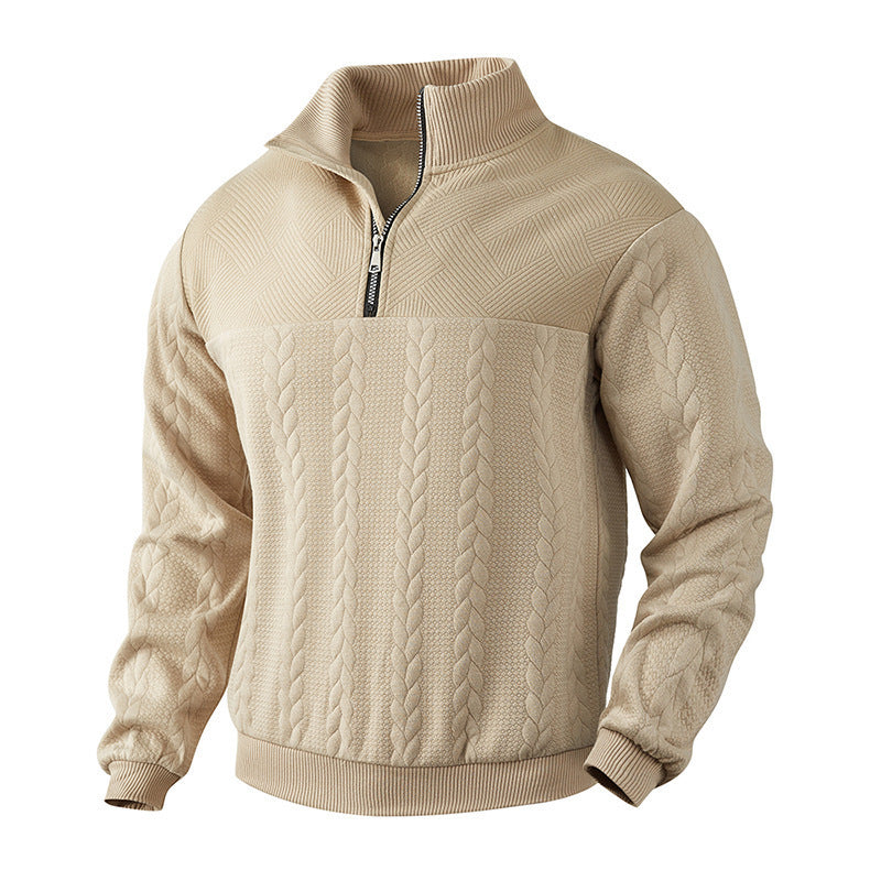 Men’s Jacquard Sweater – Autumn & Winter Long-Sleeve Knitwear