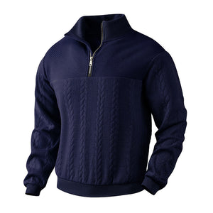 Men’s Jacquard Sweater – Autumn & Winter Long-Sleeve Knitwear