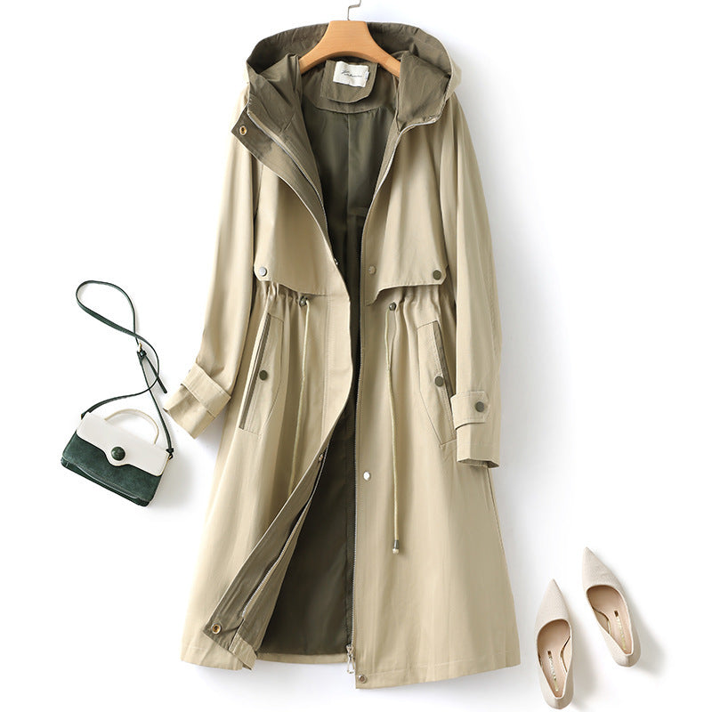 Women’s Fashion Hooded Coat – Color Contrast Stylish Outerwear