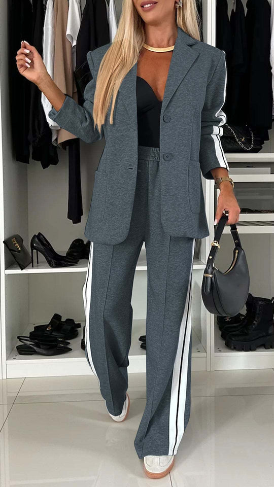 Women’s Autumn Winter Casual Suit – Long Sleeve Lapel Jacket