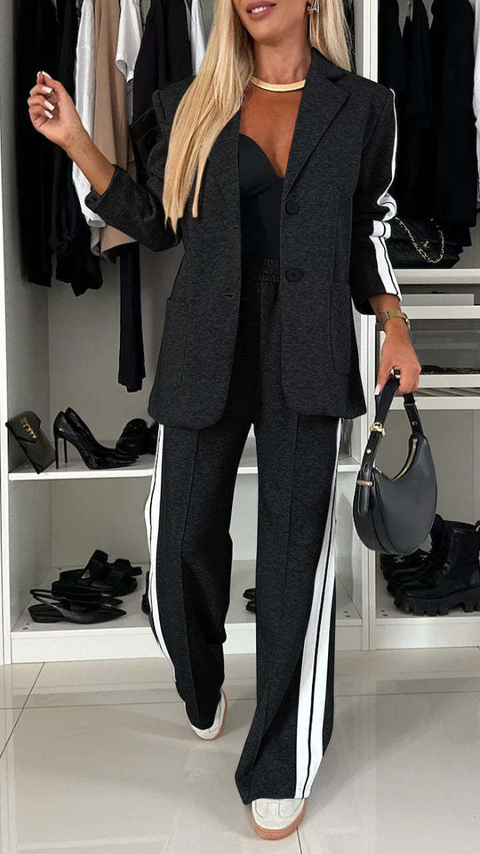 Women’s Autumn Winter Casual Suit – Long Sleeve Lapel Jacket