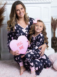 Valentine’s Day Family PComfortable Heart Print Pajamas Set
