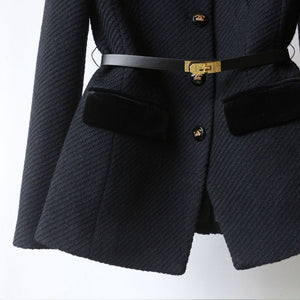Women’s Mid-Length Overcoat – Waist Slimming Shoulder Coat