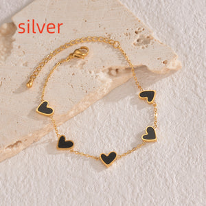 Ins Love Bracelet – Stainless Steel Dripping Heart Jewelry for Women