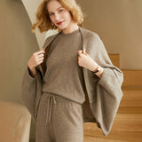 Women’s Cashmere Sweater – Soft Shawl Cardigan, Solid Color, Cozy Air-Conditioning Shirt