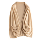 Women’s Cashmere Sweater – Soft Shawl Cardigan, Solid Color, Cozy Air-Conditioning Shirt