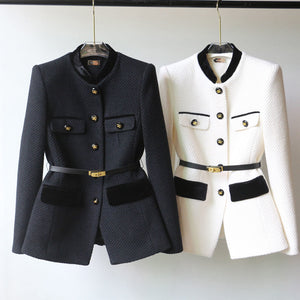 Women’s Mid-Length Overcoat – Waist Slimming Shoulder Coat