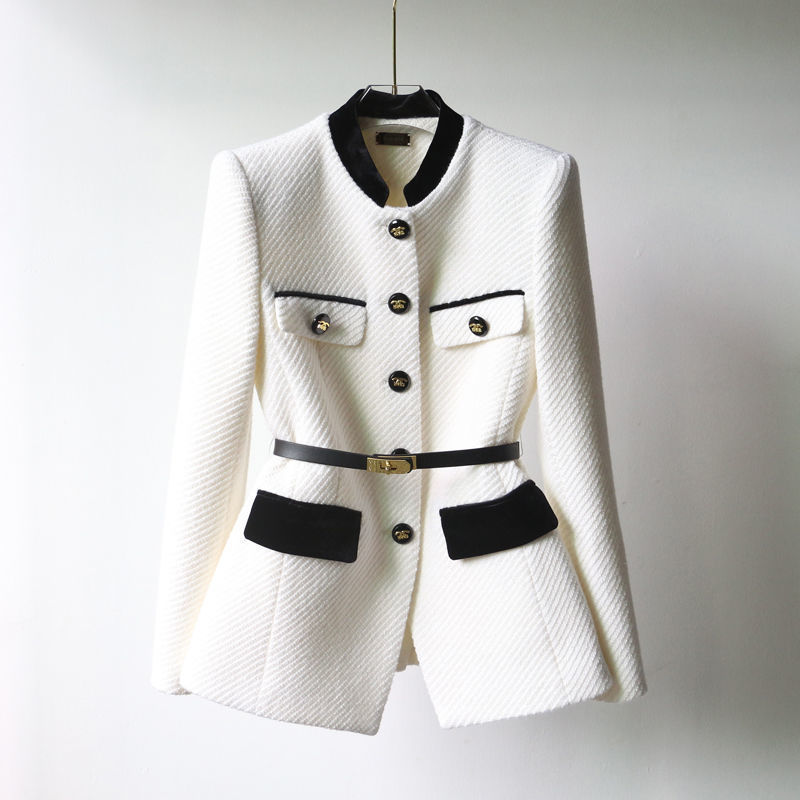 Women’s Mid-Length Overcoat – Waist Slimming Shoulder Coat