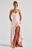 Women's Backless Ruffles Irregular Dress Summer Fashion Evening Party Club Split Suspender Maxi Dresses Clothing