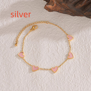 Ins Love Bracelet – Stainless Steel Dripping Heart Jewelry for Women