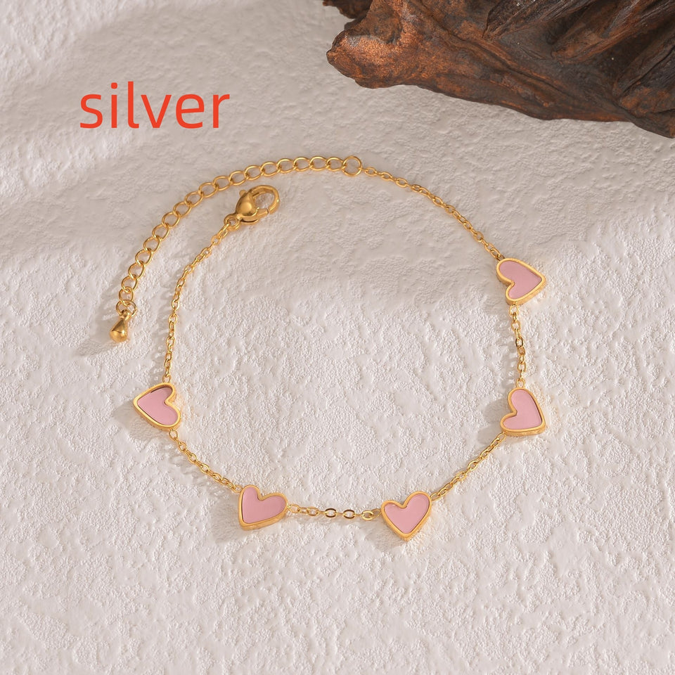 Ins Love Bracelet – Stainless Steel Dripping Heart Jewelry for Women