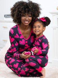 Valentine’s Day Family PComfortable Heart Print Pajamas Set