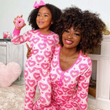 Valentine’s Day Family PComfortable Heart Print Pajamas Set