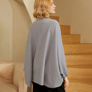 Women’s Cashmere Sweater – Soft Shawl Cardigan, Solid Color, Cozy Air-Conditioning Shirt