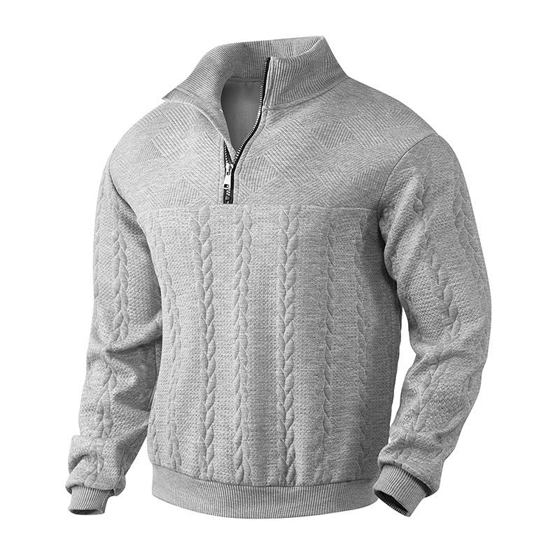 Men’s Jacquard Sweater – Autumn & Winter Long-Sleeve Knitwear