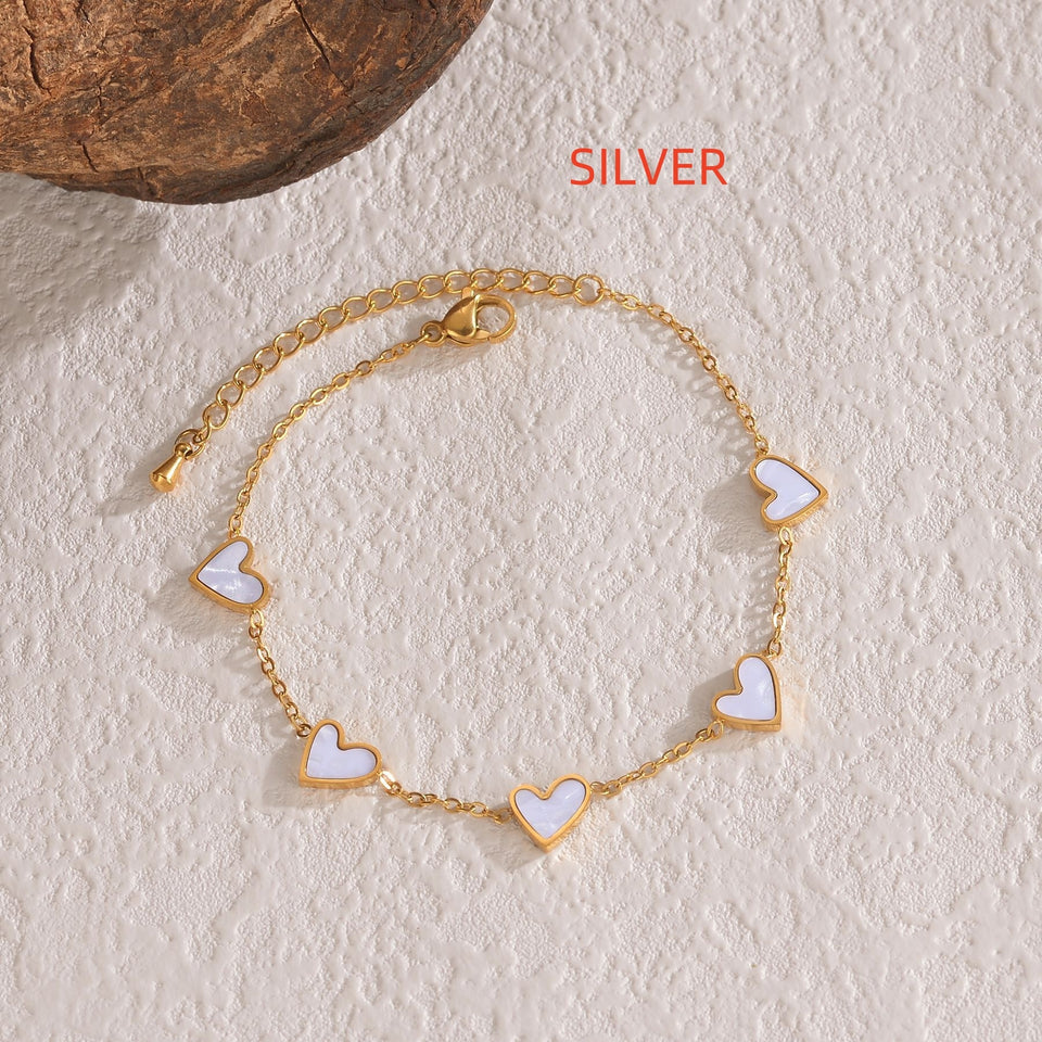 Ins Love Bracelet – Stainless Steel Dripping Heart Jewelry for Women