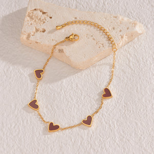 Ins Love Bracelet – Stainless Steel Dripping Heart Jewelry for Women