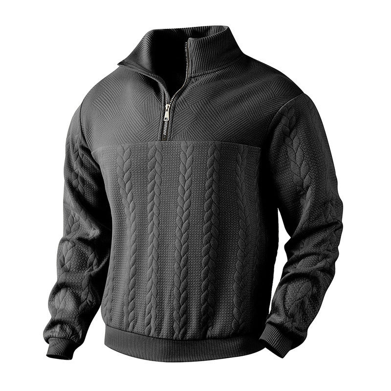 Men’s Jacquard Sweater – Autumn & Winter Long-Sleeve Knitwear