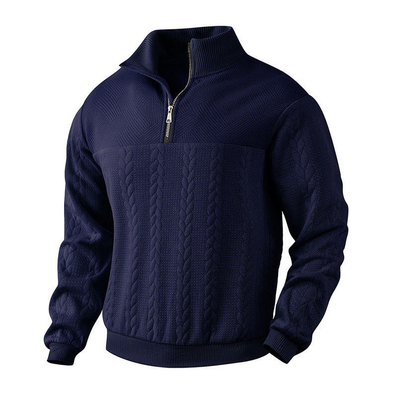 Men’s Jacquard Sweater – Autumn & Winter Long-Sleeve Knitwear