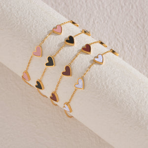 Ins Love Bracelet – Stainless Steel Dripping Heart Jewelry for Women