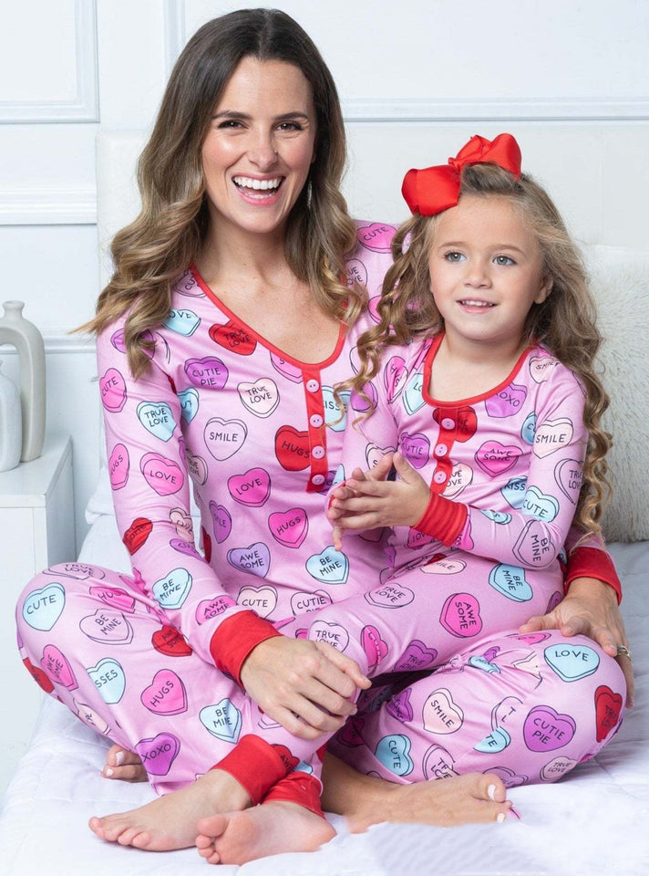 Valentine’s Day Family PComfortable Heart Print Pajamas Set
